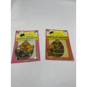 Vintage Easter Suncatcher Window Decoration Set of 2 Kmart Egg Chick old stock